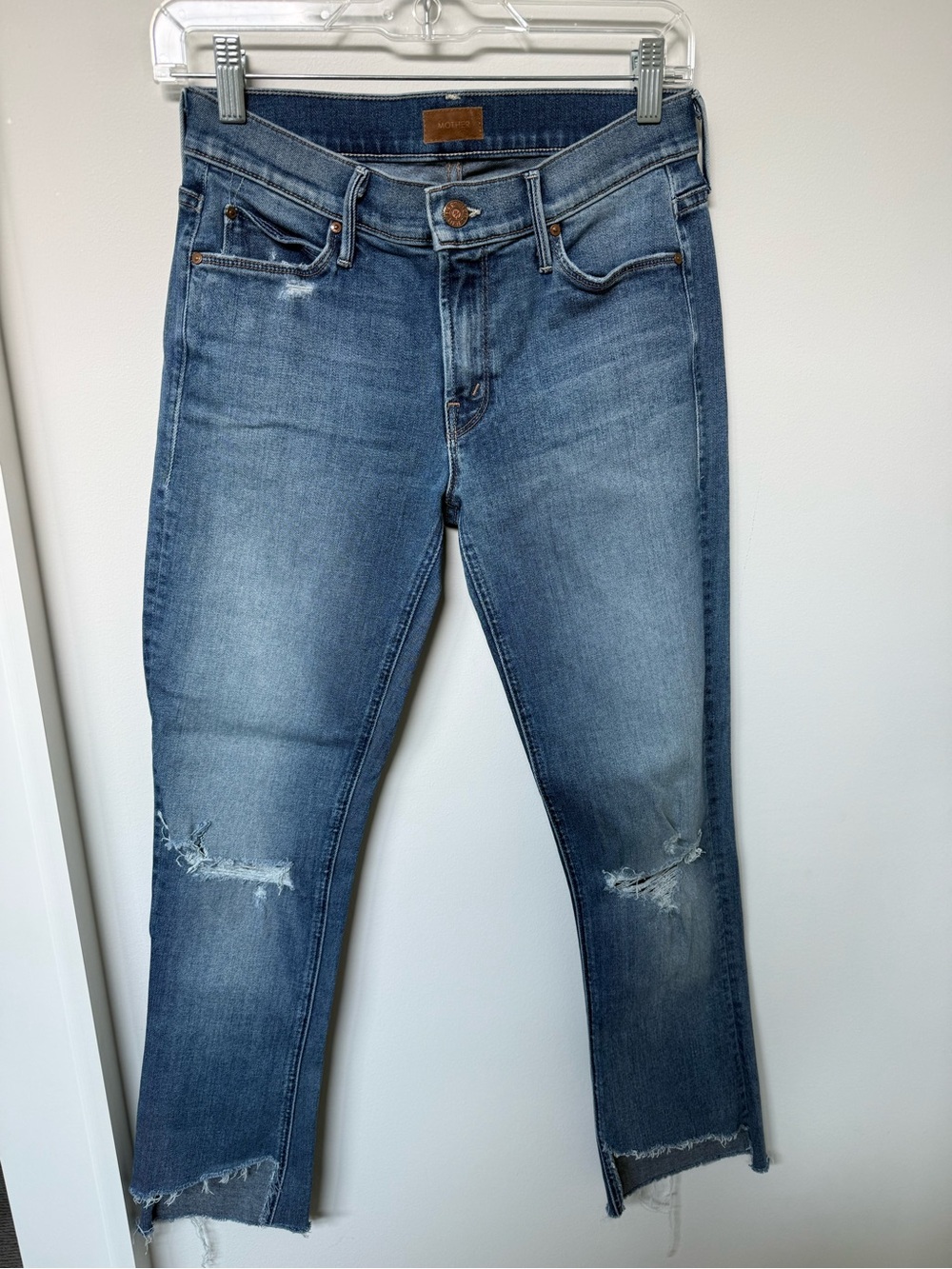 Mother Classic Distressed Women's Jeans - Blue